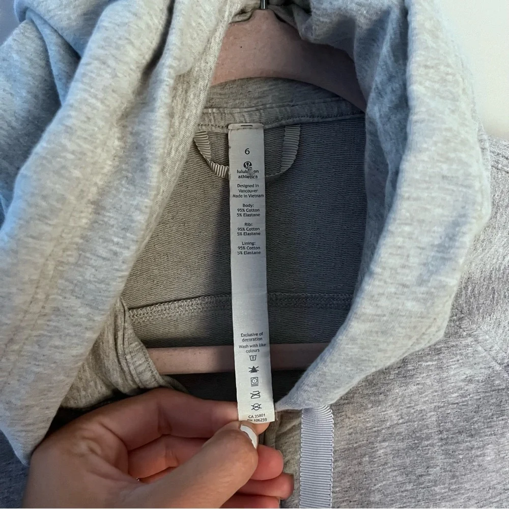 Lululemon Split Hoodie Jacket Heathered Light Grey Women’s Size 6 - Picture 5 of 9